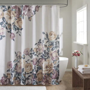 Cotton Floral Printed Shower Curtain