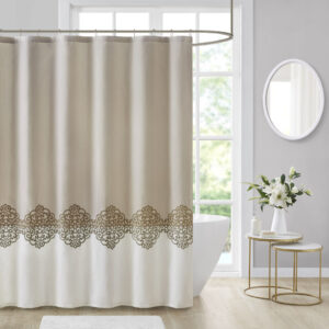 Pieced and Embroidered Shower Curtain