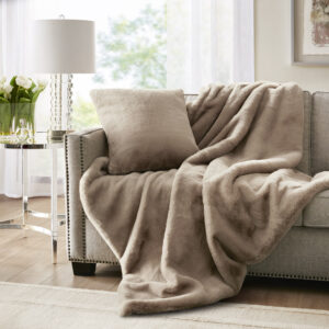 Solid Faux Fur Throw