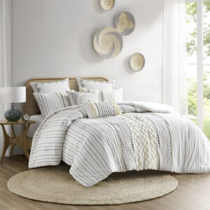 Cotton Printed Comforter Set with Chenille