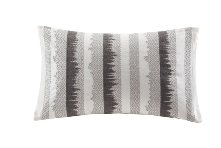 Embroidered Cotton Oblong Pillow