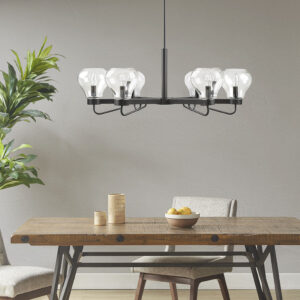 6-Light Chandelier with Bowl Shaped Glass Shades