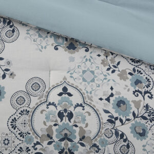 3 Piece Floral Printed Cotton Comforter Set