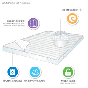 Ultra-Soft Microfiber Waterproof Sofa Bed Mattress Pad