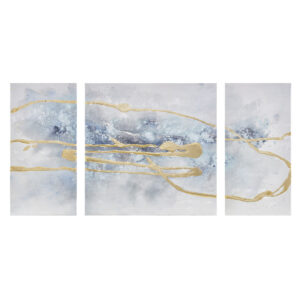 Hand Embellished with Glitter and Gold Foil Triptych 3-piece Canvas Wall Art Set