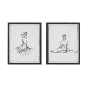 Sketch 2-piece Framed Glass and Matted Wall Art Set