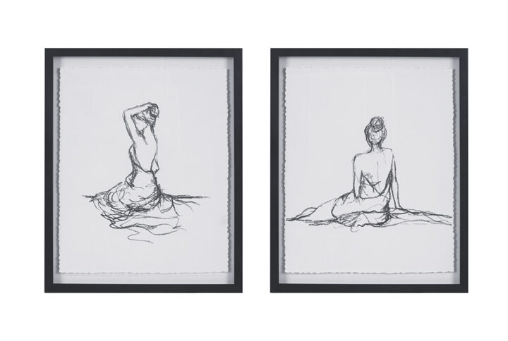 Sketch 2-piece Framed Glass and Matted Wall Art Set