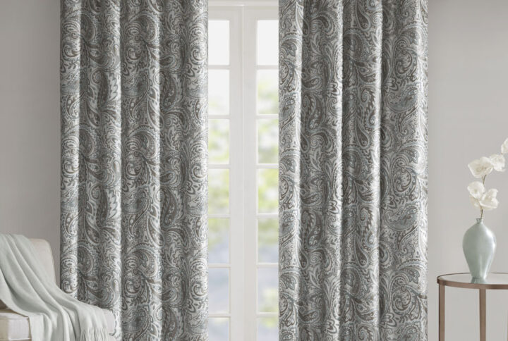 Paisley Printed Total Blackout Curtain Panel