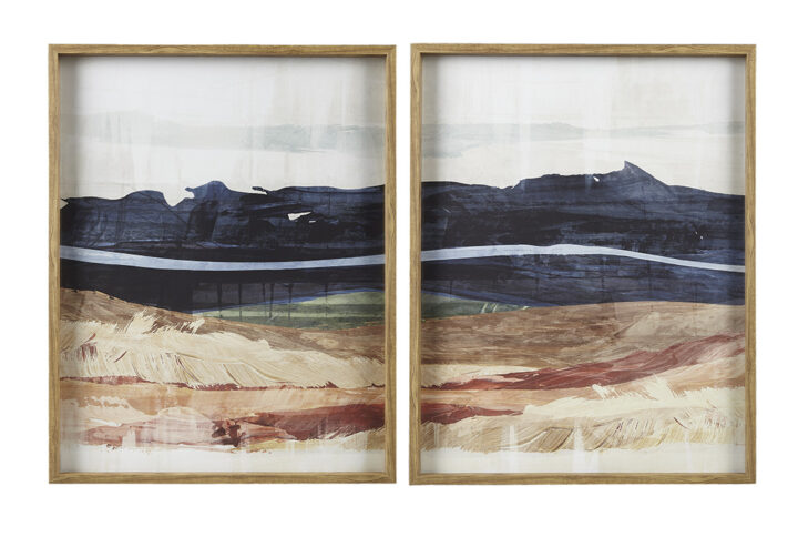 Abstract Landscape Diptych 2-Piece Framed Glass Wall Art Set