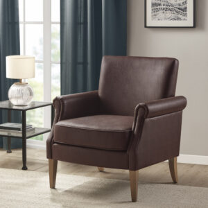 Faux Leather Accent Arm Chair