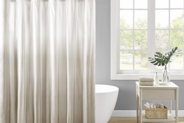 Ombre Printed Seersucker Shower Curtain