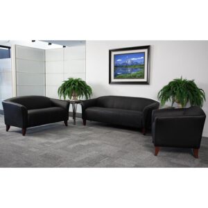 This collection will transform your reception area. This set will make an ideal choice in the office and as waiting room seating. The contemporary design of this furniture adapts in several different settings. Featuring sturdy hardwood construction
