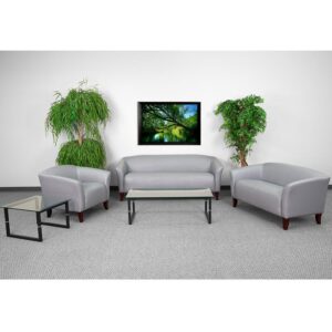 This collection will transform your reception area. This set will make an ideal choice in the office and as waiting room seating. The contemporary design of this furniture adapts in several different settings. Featuring sturdy hardwood construction