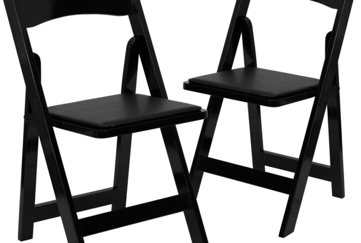 Create a memorable event with this stunning Black Wood Folding Chair with Vinyl Padded Seat. The chair is constructed of Beechwood that is finished in a clear lacquer varnish. The vinyl padded seat is detachable to replace for heavy use venues. With an easy to clean surface