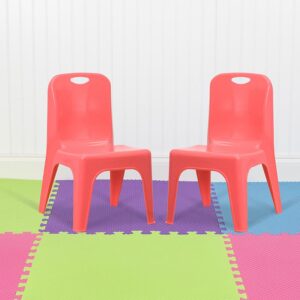 this colorful plastic stack chair provides seating for your daycare