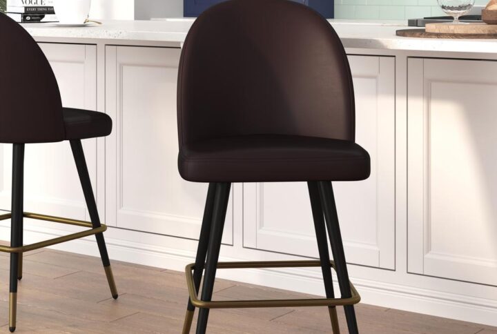 Add trending style and elegance to your home or business with this set of 2 commercial grade stools available in bar and counter heights. Boasting soft and durable LeatherSoft upholstery