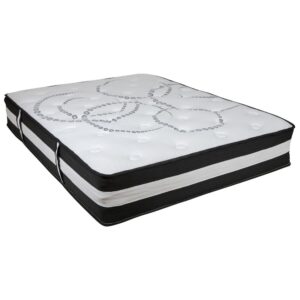 Wake up feeling refreshed and invigorated when you purchase this full size 12" foam and pocket spring mattress and memory foam topper value bundle. This medium-firm full mattress is filled with premium