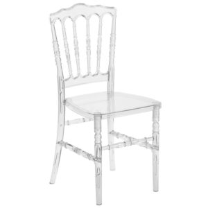 The Elegance Crystal Ice Napoleon Chair is ideal for weddings