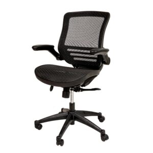 Workdays can be long and stressful which can lead to physical ailments so make sure the only grind in your day is your favorite coffee with this black executive swivel office chair with black frame. This inviting office chair flawlessly blends form and function to help you through your day. The transparent