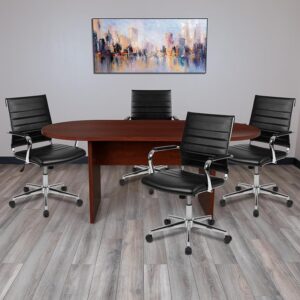 double-sided mobile white board to present details closer to participants. For larger meetings add side chairs around the conference room. No need to shop around when we've pulled together all the pieces you need. Whether you need to have regular team meetings or meet with clients this heavy-duty conference table set will help you pull off both.