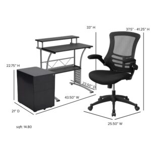 this office set includes a desk chair
