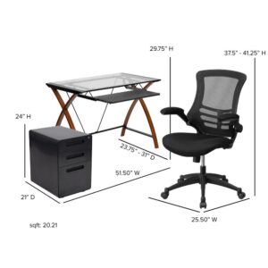 this office set includes a desk chair