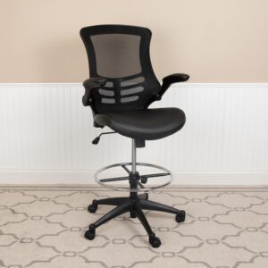 Adjustable Foot Ring and Flip-Up Arms. This tall task chair is the perfect height for sit-to-stand desks