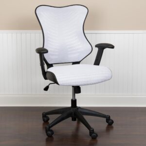 then you're in for a real treat with this white mesh ergonomic task chair. The ventilated design allows air to circulate to your back