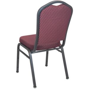 durable Burgundy-patterned fabric with a Silver Vein powder coated frame