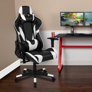 you have a headrest pillow and lumbar pillow that are adjustable and can be removed by unsnapping while the adjustable pivot arms offer pressure relief from your upper body. Gamers need ergonomic office chairs that'll keep them comfortable for many hours and this reclining gaming chair with adjustable lumbar support will provide optimal support. There's a separate lever to recline the back 87° ~ 145° while the lever underneath the seat controls the seat height and locks the chair in an upright position. You'll enjoy endless hours playing your favorite video games on this ergonomic PC chair. Now this is the way to get your game on