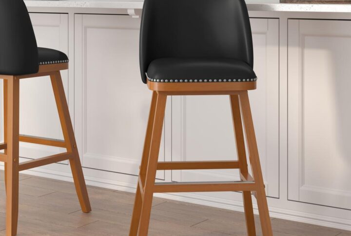 Let the sophisticated style of this set of 2 commercial grade barstools