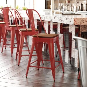 Sit down and chat for a while on these comfy counter stools around your kitchen island. Appealing in both modern and industrial spaces