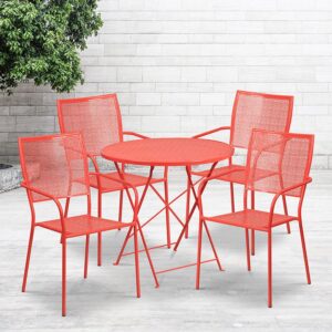 Brighten up your patio space with this beautiful patio table set. This colorful set will enhance your bistro
