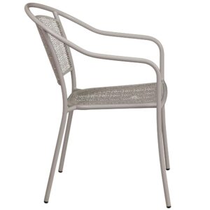 patio or bistro and liven up your decor with this impressively designed chair. This colorful silver chair is a rare find that is crafted in a transparent rain flower design. The curved