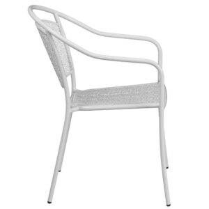 patio or bistro and liven up your decor with this impressively designed chair. This colorful white chair is a rare find that is crafted in a transparent rain flower design. The curved