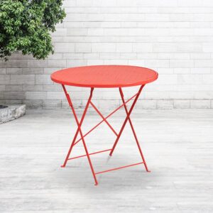 Brighten up your patio space with this beautiful red folding patio table. The rain flower printed top is very appealing. This table will enhance your bistro
