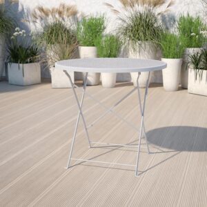 Brighten up your patio space with this beautiful silver folding patio table. The rain flower printed top is very appealing. This table will enhance your bistro