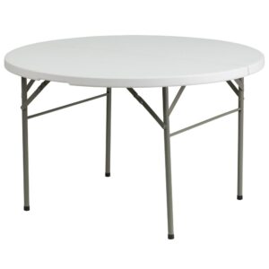 Say hello to the perfect solution for your seating crisis! This bi-fold round dining folding table is a great option for special event planners