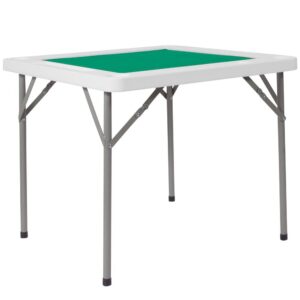 Up the ante with this folding card table that easily seats 4 people! When you pull this table out your friends will know that it is time to play for real. This table is highlighted with a felt green surface