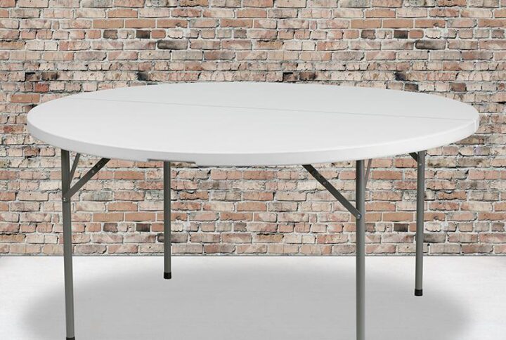 Ensure you have enough surface space for any function and take the stress out of hosting your next gathering. The round folding table is a great option for special event planners
