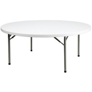 Ensure you have enough surface space for any function and take the stress out of hosting your next gathering. The round dining folding table is a great option for special event planners