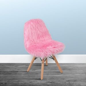 Create a kids zone for kids to hang out with this adorable shaggy dog accent chair. The kids fuzzy chair is a cool way to incorporate fun seating in the playroom