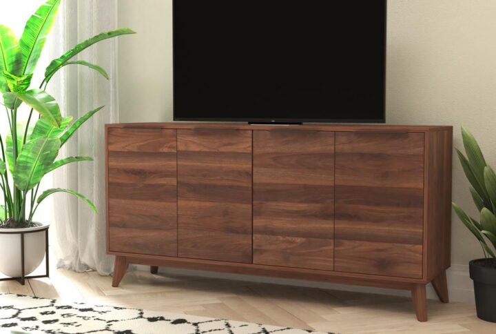 Decorating and furnishing your home is a reflection of who you are and what you love. The on-trend style of this multifunctional 4 door buffet cabinet is just as unique as you are. Whether placed in your kitchen or dining room as a traditional buffet or your living room for additional storage or as a TV stand