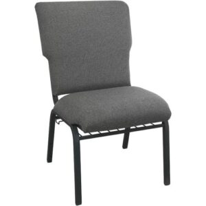 The Fossil Discount Church Chair - 21 in. Wide with Textured Black Frame provides a durable seating solution for your fellowship hall or convention center. This comfortably padded stack chair not only satisfies seating in Churches