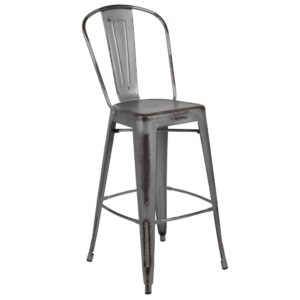 Create an eclectic look around your pub height dining room table or a set up a cozy space in your kitchen to enjoy a cup of joe and light breakfast with this distressed dining stool. You'll be pleasantly surprised how well these distressed metal bar stools blend in with your existing furnishings. Durably constructed