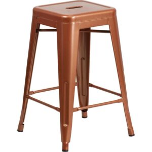 eatery or home with this colorful counter stool with growing popularity. This space-saving stool is stackable making it great for storing. This stool features a backless