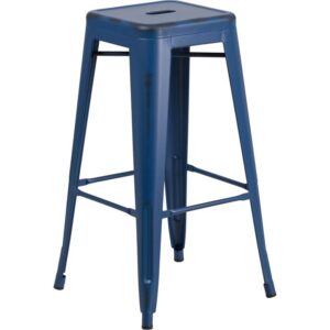 Deck out any area in your residence or commercial establishment with this multi-functional metal bar stool. Backless stools are excellent space-savers that fit effortlessly in kitchens