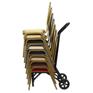 not harder and make the job easier when it is time for your next event. This stack chair dolly allows you to be faster and more efficient by being able to transport several chairs at once. The tall handle makes it easy to push