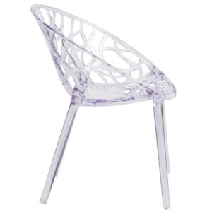 you'll fall in love with this chair. The transparency of the chair allows it to take up less visual space than a solid chair. This chair was crafted with an ingenious combination of lightness and strength. Due to its stacking capabilities