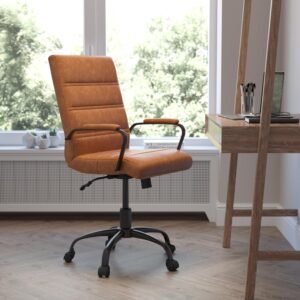 Toss out that old and boring office chair that you've had for years because it's time for an upgrade with this sleek mid-back LeatherSoft office chair. No longer used in just offices